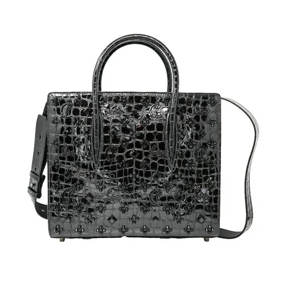 Christian Louboutin Medium Paloma Studs Leather Satchel Bag - Picture 2 of 9